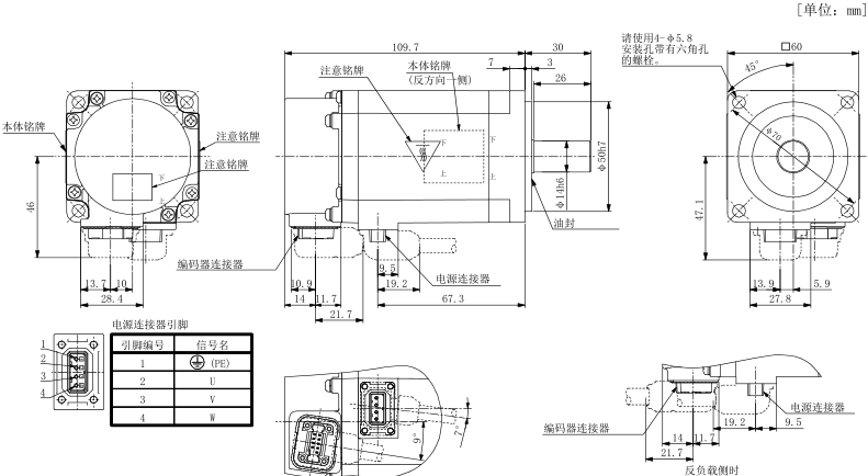 HG-KN43J-S100外形尺寸圖 HG-KN43J-S100外形尺寸圖